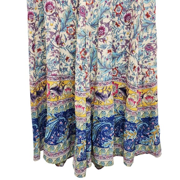 Floral Bohemian Womens Maxi Skirt pants With Elastic Waist Size S - Picture 4 of 10